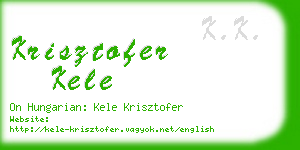 krisztofer kele business card